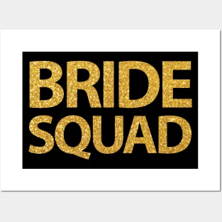 Bride Squad Gold Sequins Effect Posters and Art